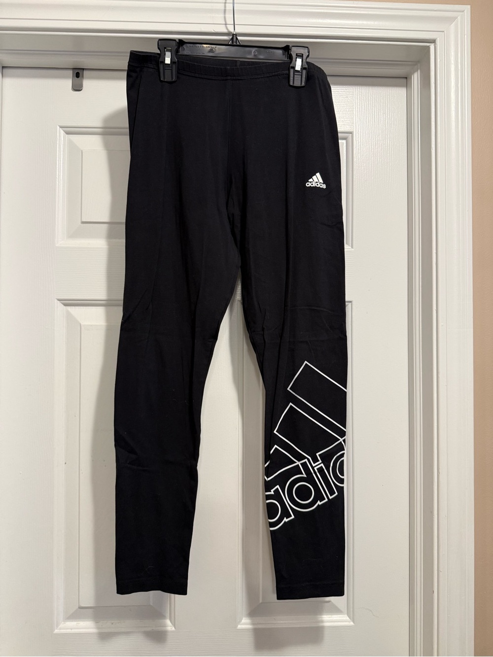 Adidas Women’s Black Logo Leggings (Size: M)